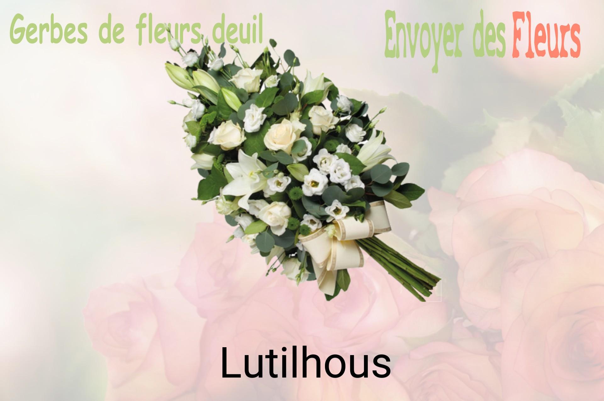 Gerbe de fleurs de deuil livrée à Lutilhous